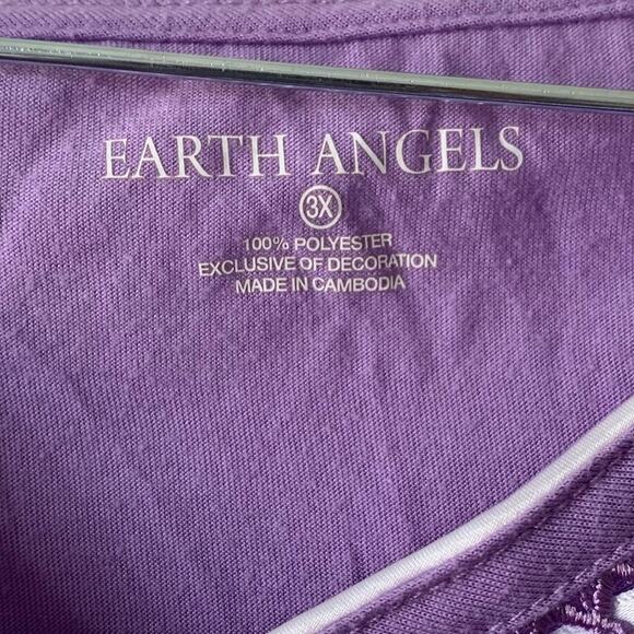 Earth Angels Purple Women's Twee Coquette Shirt With Ribbon Bow Size 3X - Picture 6 of 6